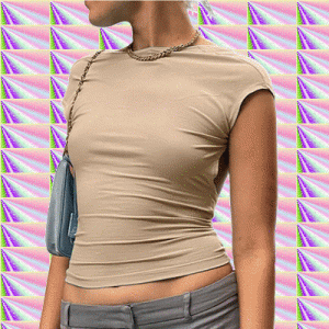 Half Turtleneck Solid Color Backless Top Short Sleeve